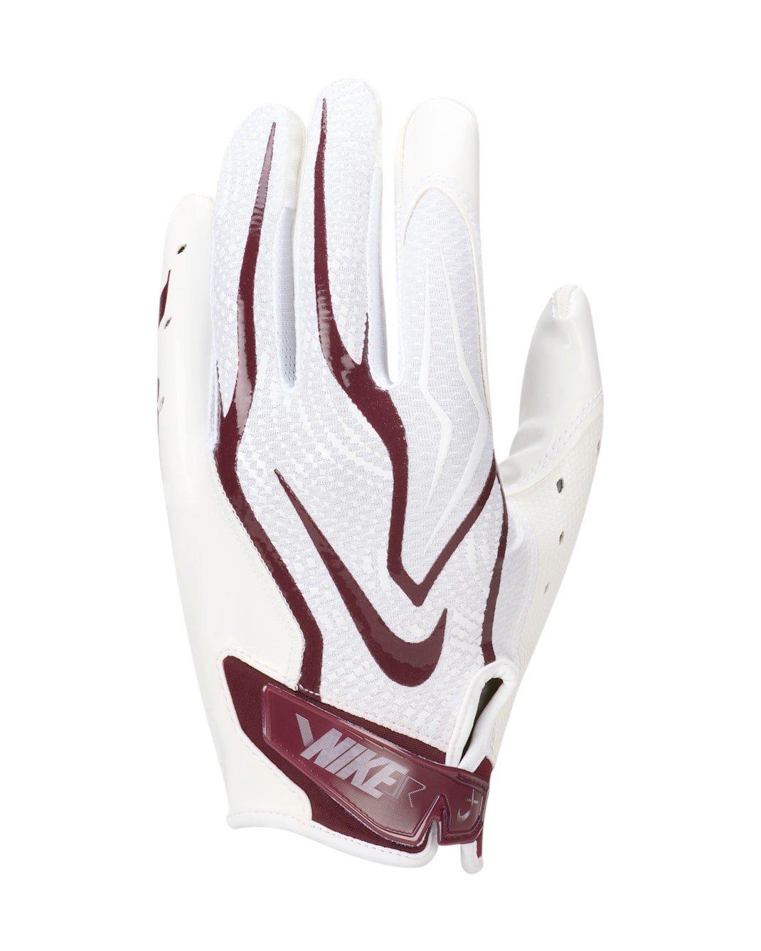 Nike Men's Vapor Jet 9.0 Football Gloves - White/Maroon - WHITE/MAROON